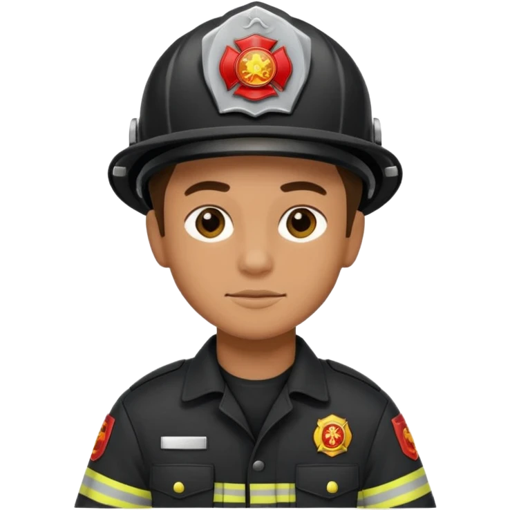 Firefighter with Black uniform emoji