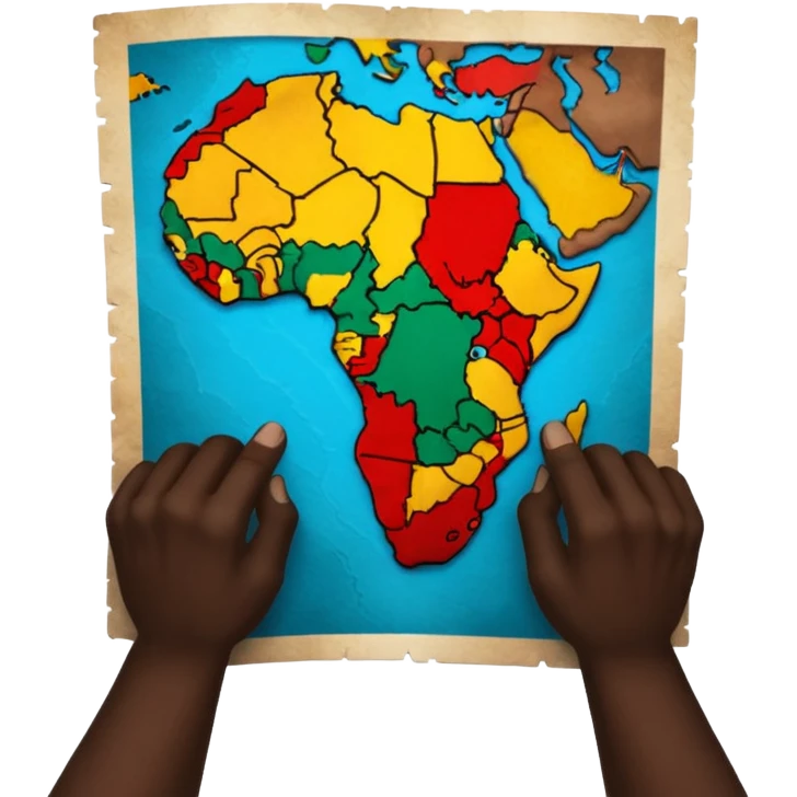 Africa in black hands emoji