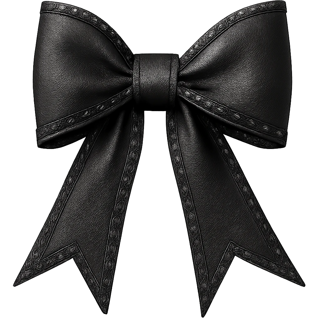 Make the gothic bow black in a photorealistic style, keeping the background transparent. emoji
