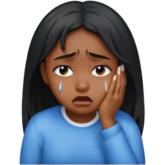 Black girl crying sad  emoji