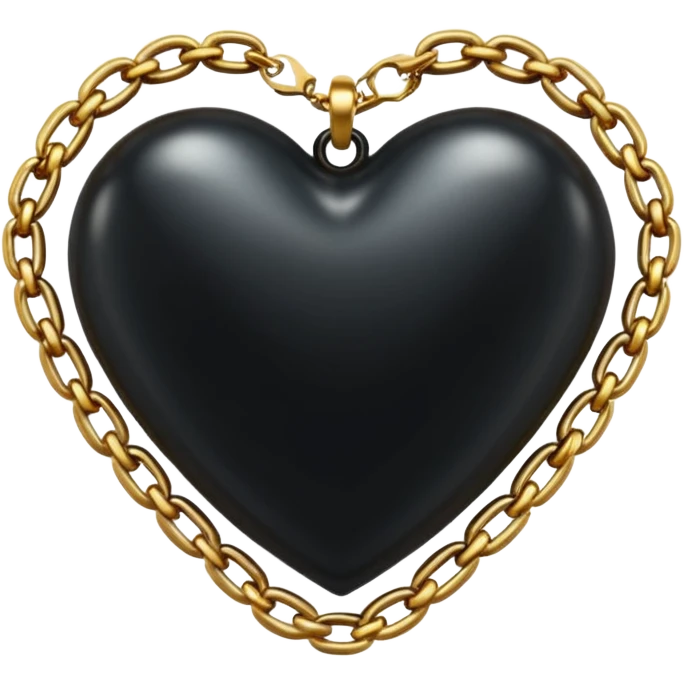 Black heart with golden warp chain  emoji
