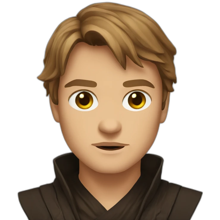 anakin skywalker sith eyes, hood (waist up, front facing) emoji