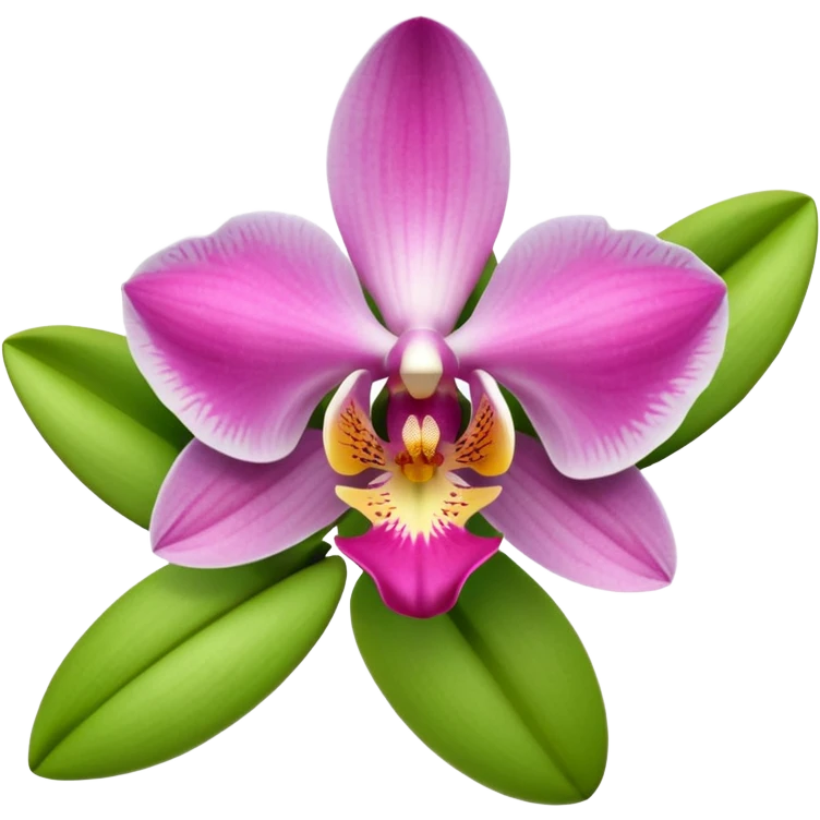 green and pink orchid emoji