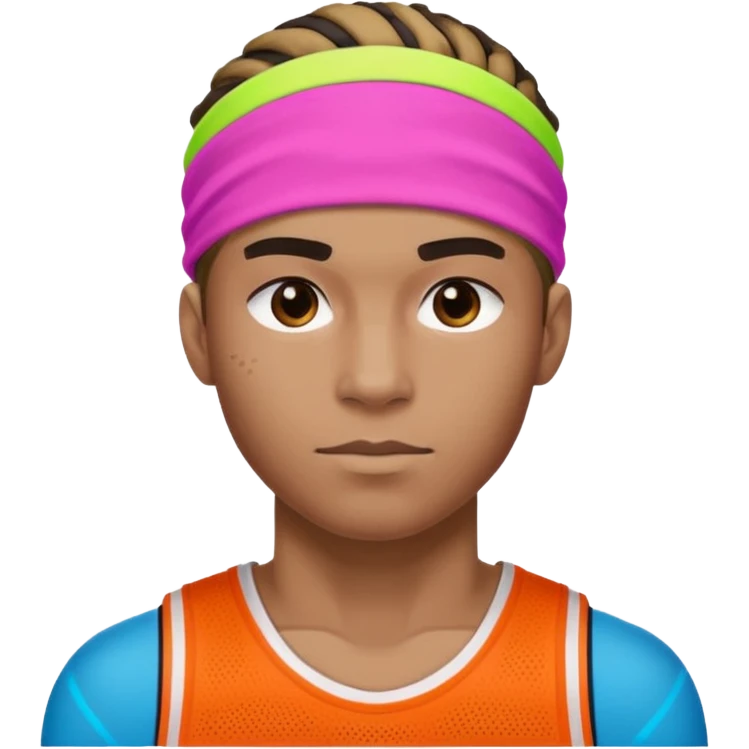 Basketball guy with neon headband emoji
