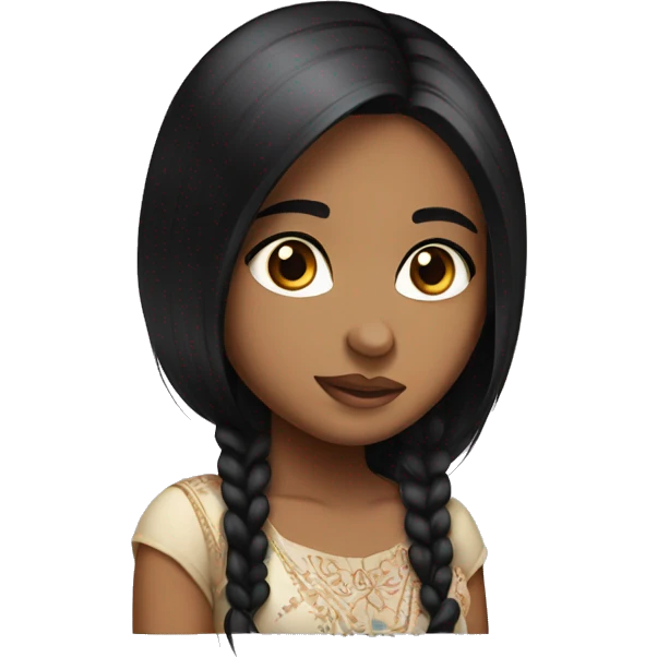 Gujarati big eyed pretty straight black hair girl  emoji