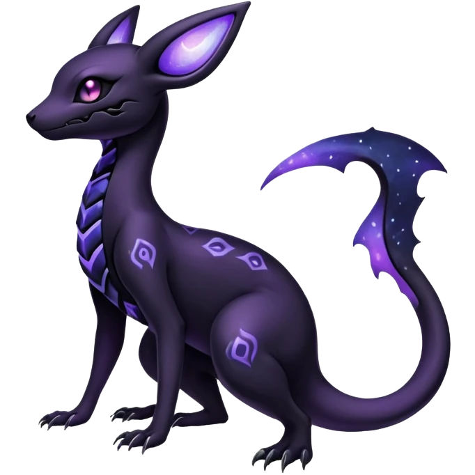Gothic Nebulae Salandit-Umbreon-Fakémon-hybrid-creature (full body)  emoji