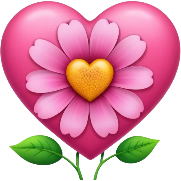 Pink heart and flower  emoji