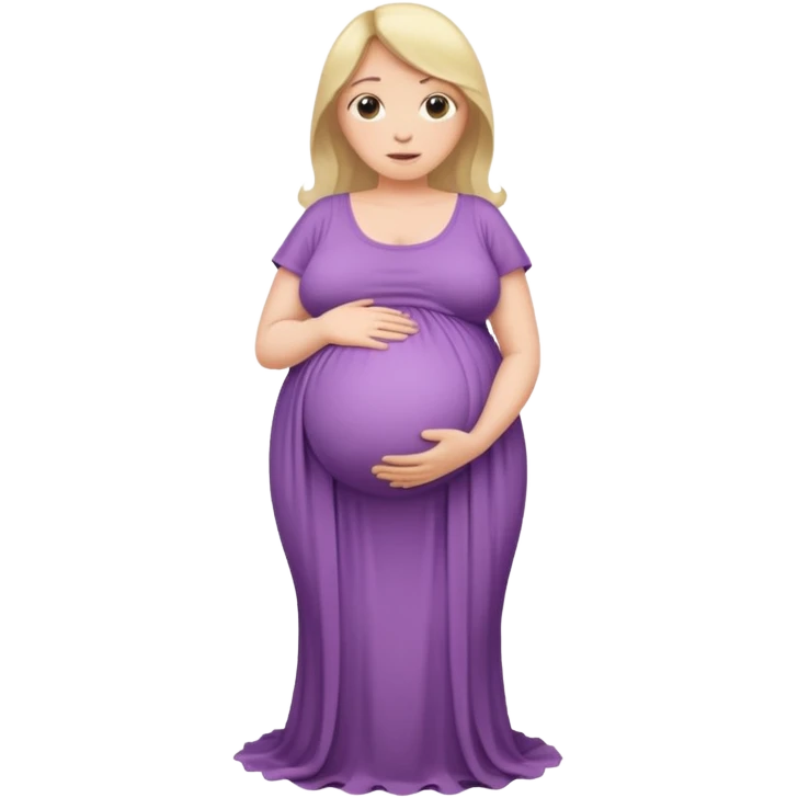 very heavily pregnant overdue lady with large belly  emoji