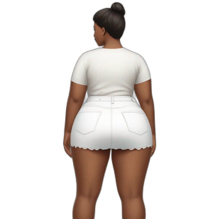 full-body-curvy-beauty-in-a-short-wide-skirt-hurricane-white-knickers rear view emoji