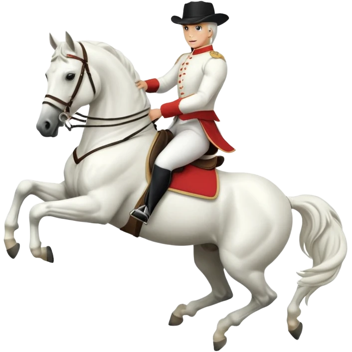 lipizzaner horse & rider capriole emoji