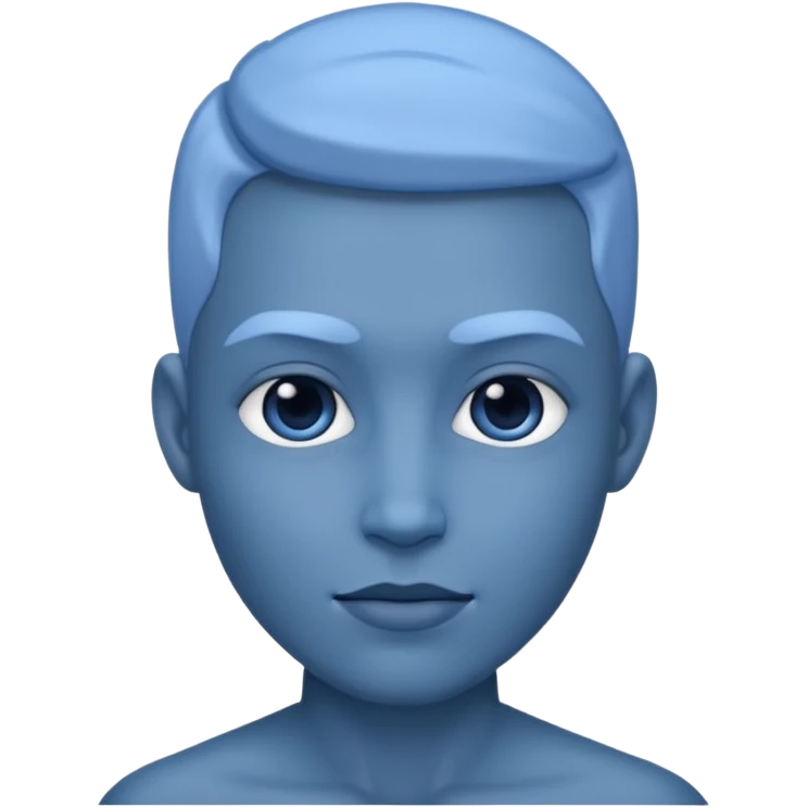 A blue human emoji