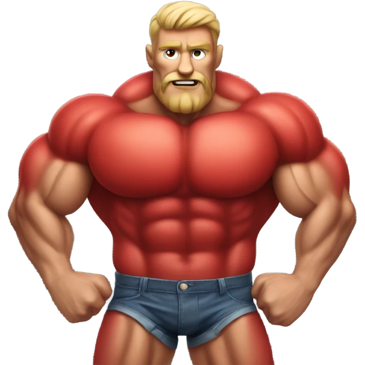 Very Muscular red apple man emoji