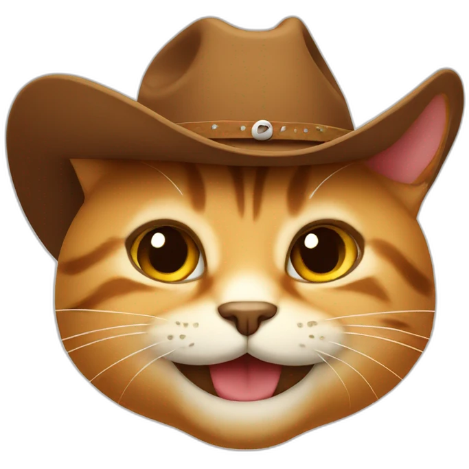 cat smiling with cowboy hat emoji