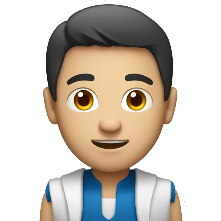 An Asian male researcher with a hobby in boxing emoji