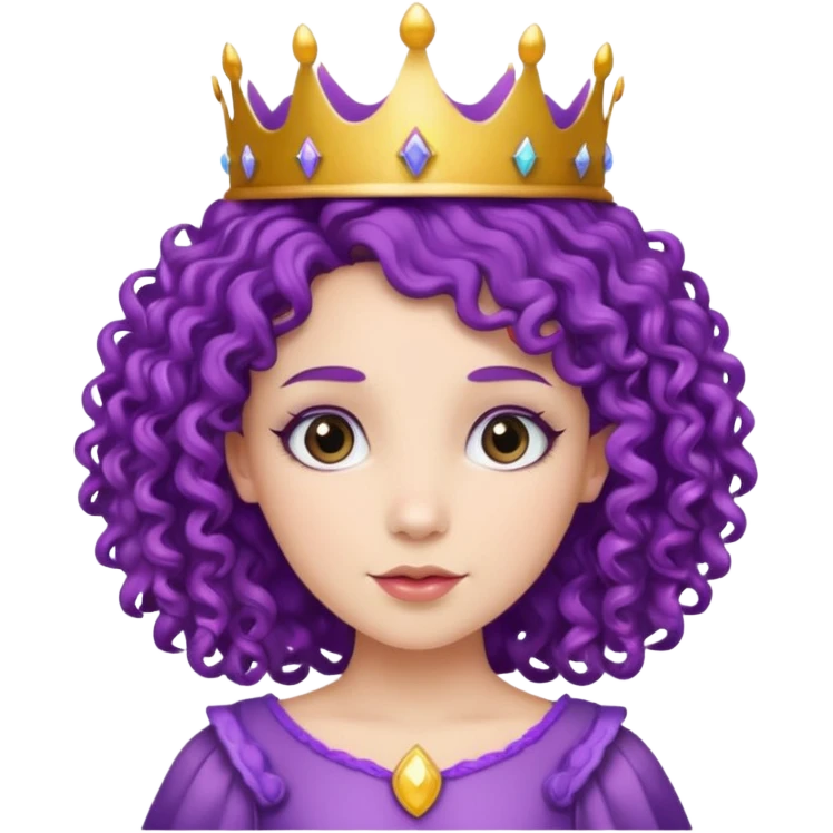 princess with purple curly hair emoji