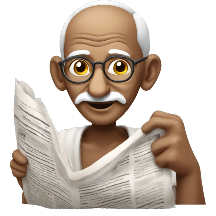 gandhiji reading news paper emoji