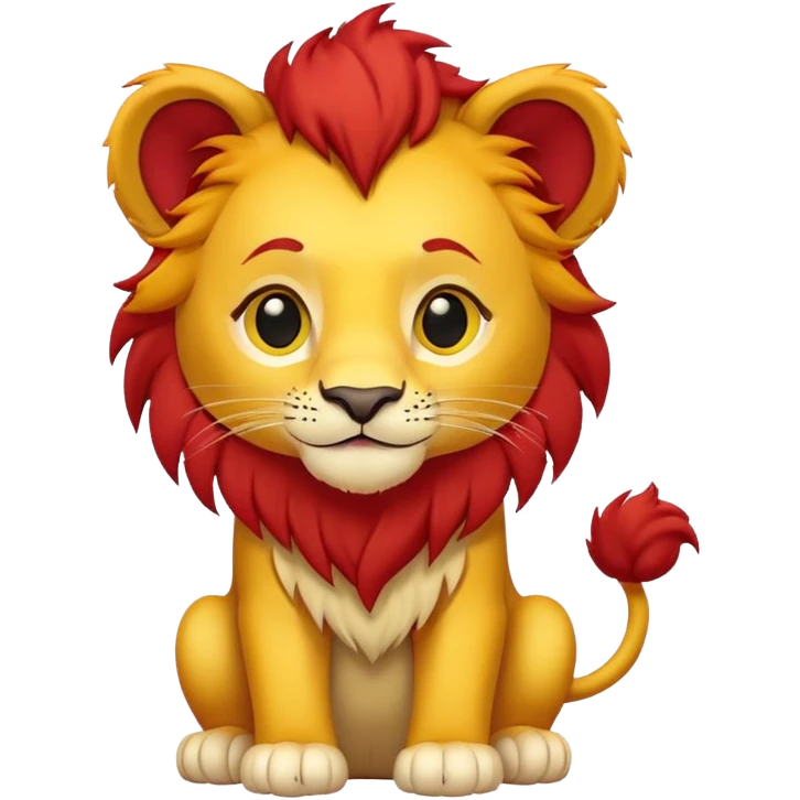 A Lion cub in Yellow and red  emoji