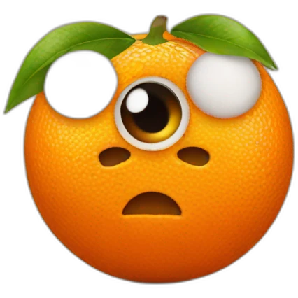 Orange with eyes emoji
