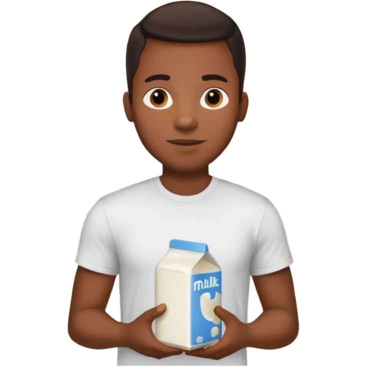 Make a black guy getting milk from store emoji