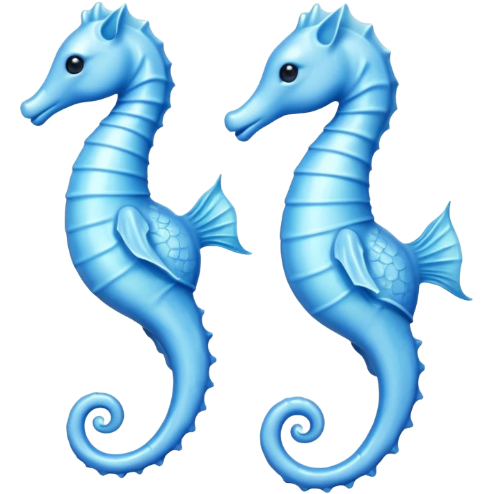 two pale blue seahorses emoji