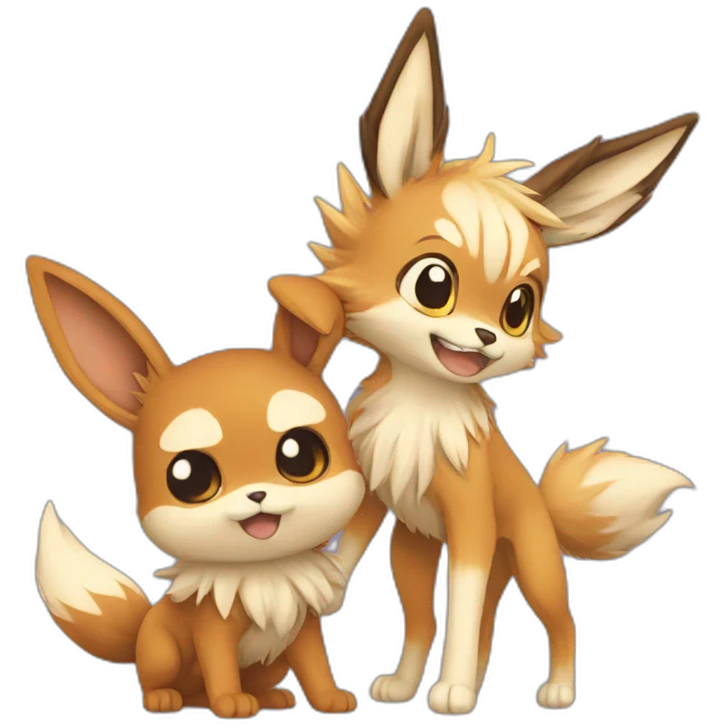 Luffy and Eevee emoji