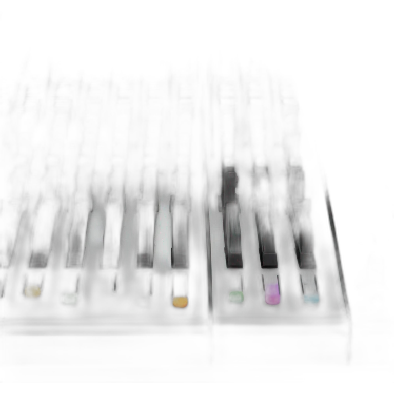 Mixing console with interactive graphics emoji