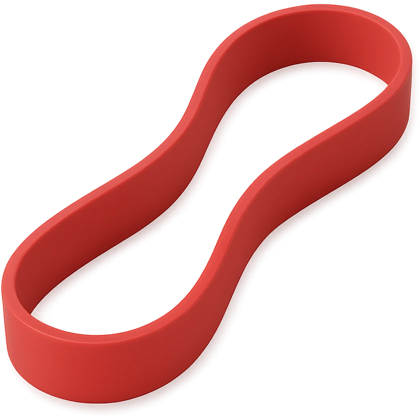 resistance bands in a loop shape, simple, clear, focus on the looped band emoji