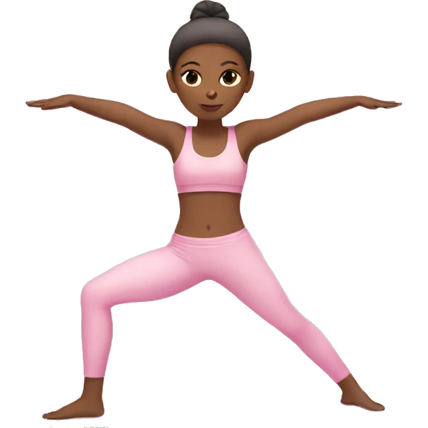Pink girl doing yoga with light pink outfit emoji