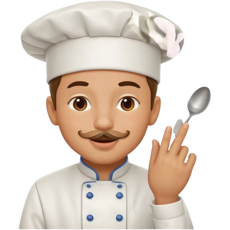 Chef with pinched fingers and kissing lips emoji emoji