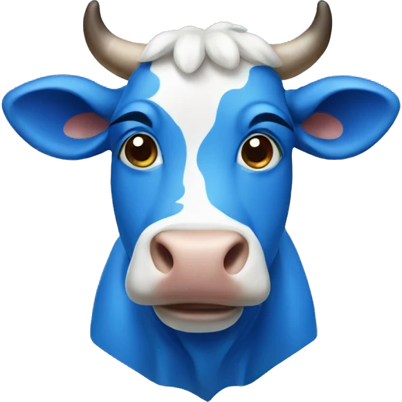 Blue cow emoji