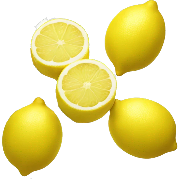 lemon on white background emoji