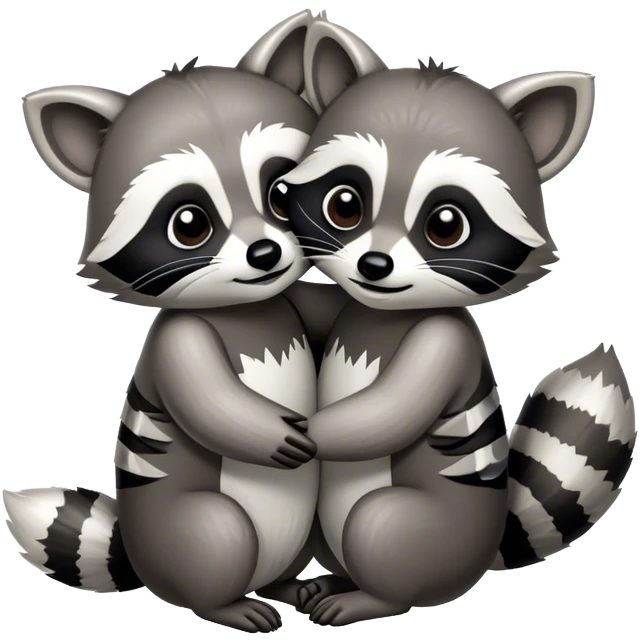 2 raccoons hugging emoji