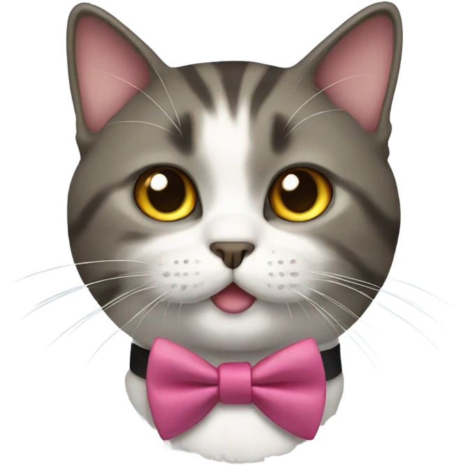 Cat wearing a bow emoji