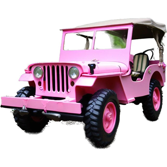 1/10 size jungle tour 1942 Willy’s pearly pink check jeep with installed winch  emoji