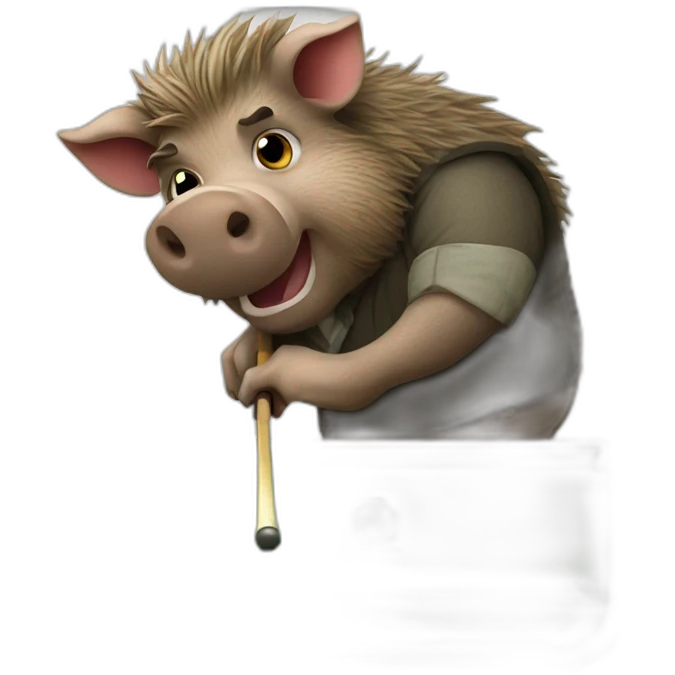 Wild boar billiard player emoji