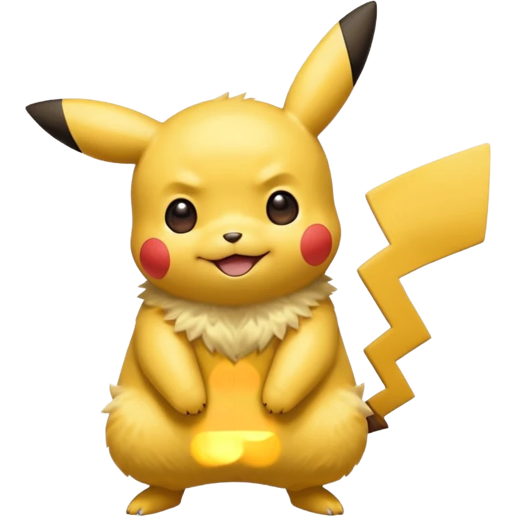 pikachu, standing, smiling, classic pose emoji