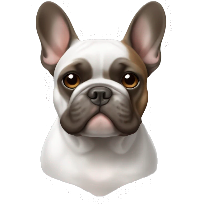 French bulldog triple color grey, white and brown emoji