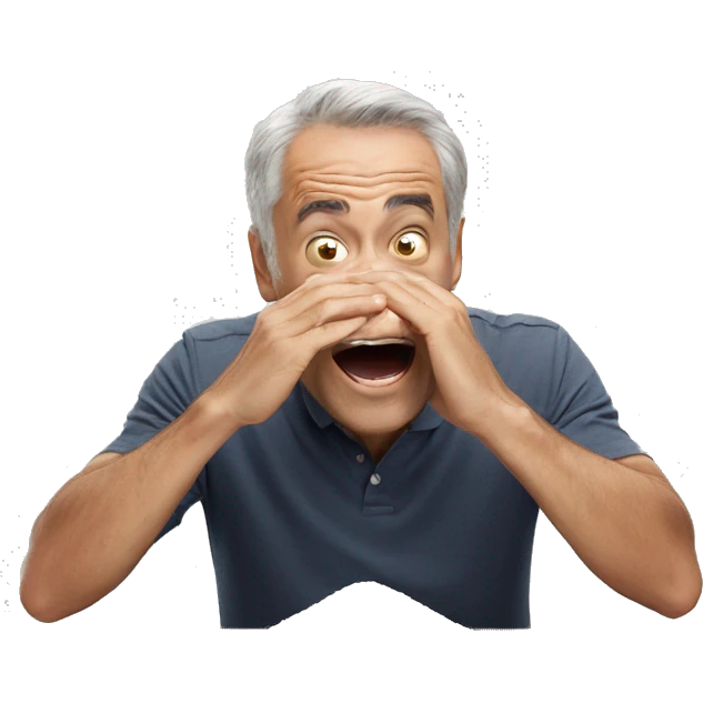 Man smelling thin row of salt on table excited emoji