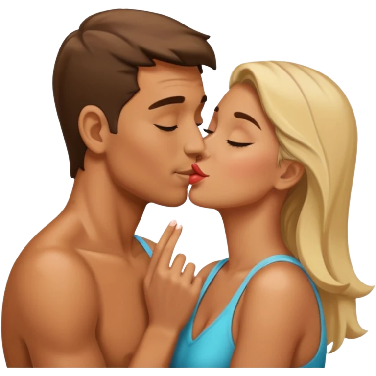 pareja hombre y mujer dándose un beso emoji