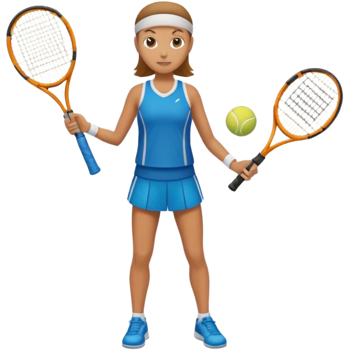 High resolution full body of a tennis player with just a one racket  emoji