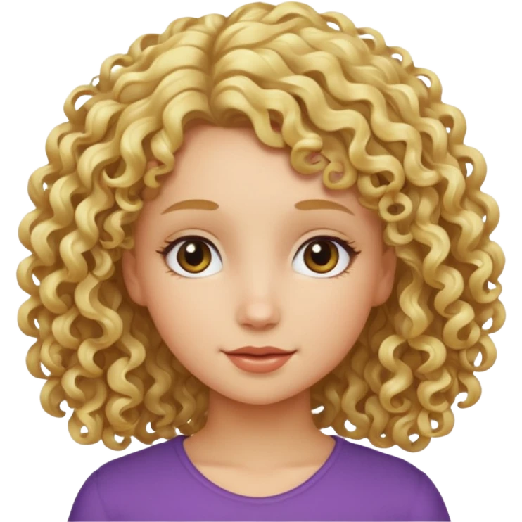 Girl blond hairl curli  emoji