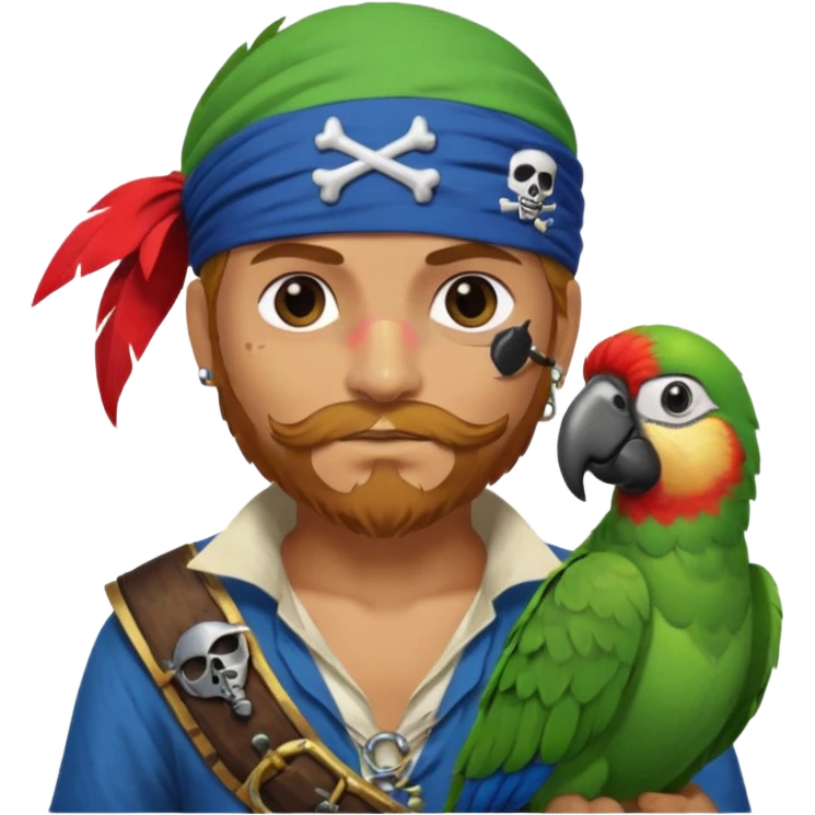 pirate and parrot emoji