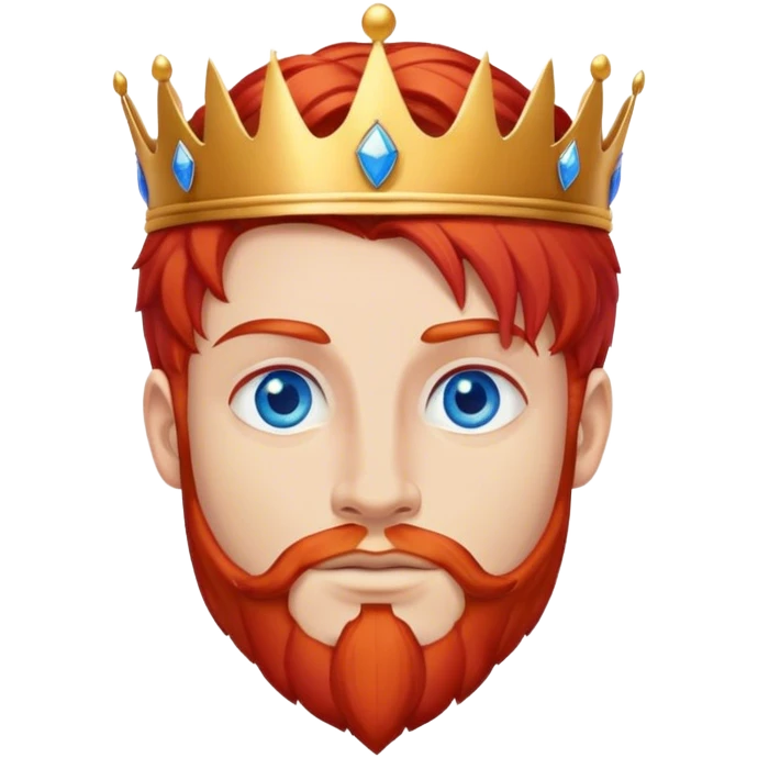 Red hair king blue eyes, emoji