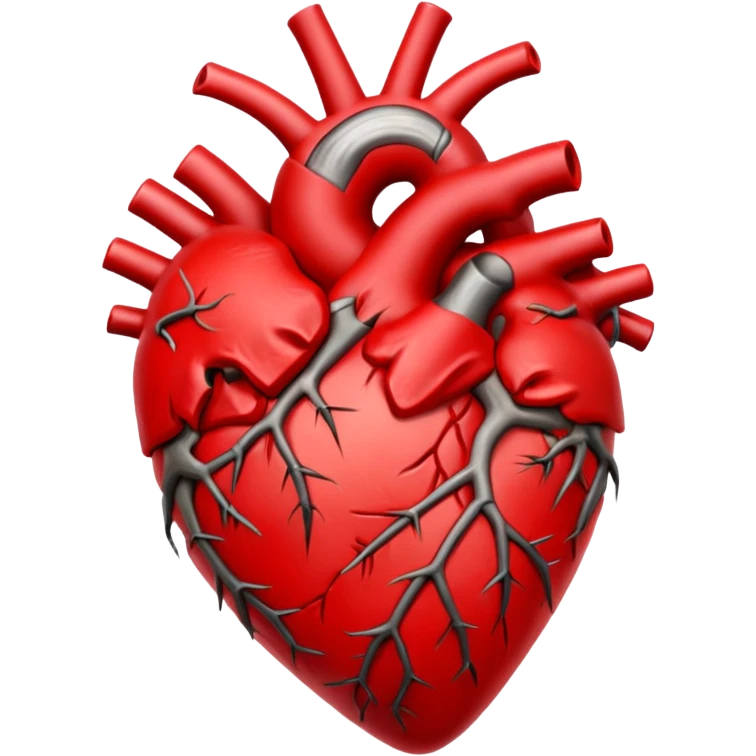 anatomical heart wrapped in thorns emoji