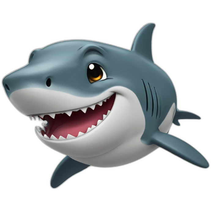 smirking winnie the pooh on top of a shark emoji
