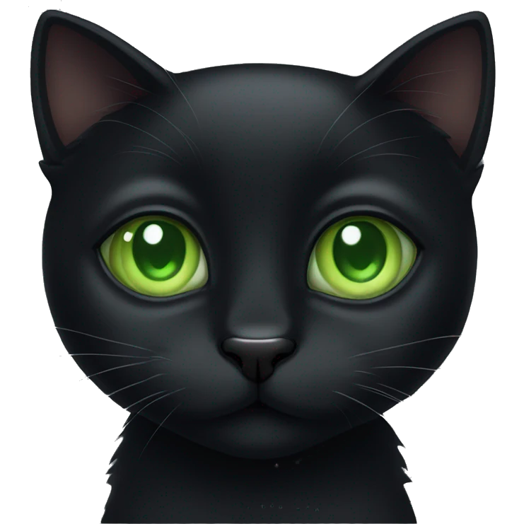 Cute black cat with green eyes  emoji