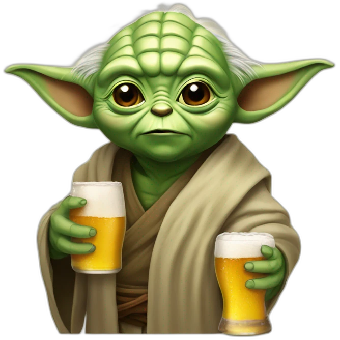 Yoda avec une bière emoji