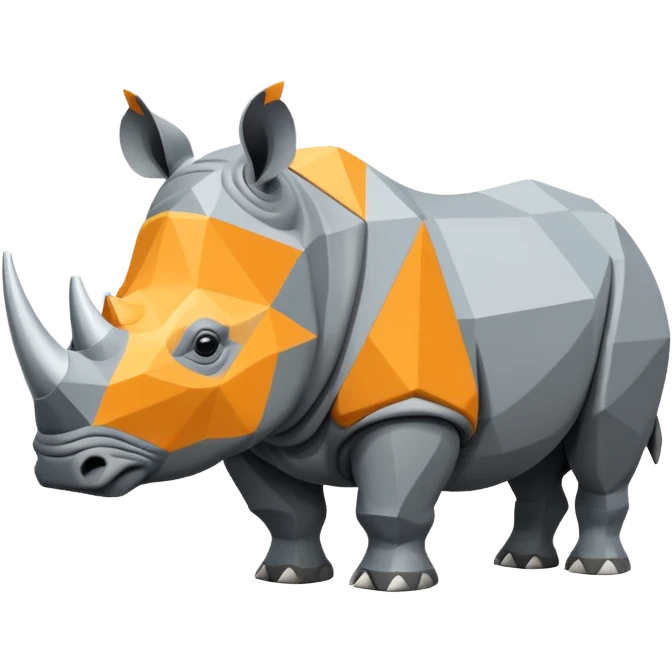 Flat design style rhinoceros emoji