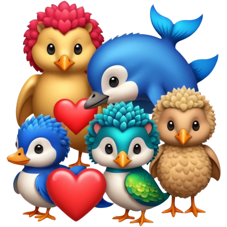 🐬🐣🦔🦚🐩❤️❤️ emoji