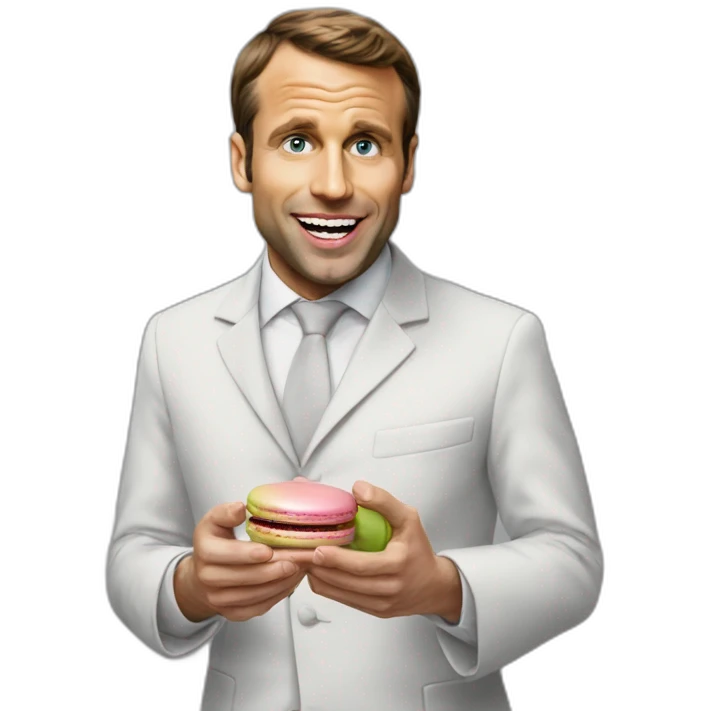 Macron eating macaron emoji